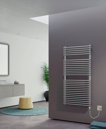 XIMAX Handtuchwärmer Tec-Edelstahl in silberfarben, Wandmontage, H x B x T: 171,5 x 60 x 10,6 cm - Bild 1
