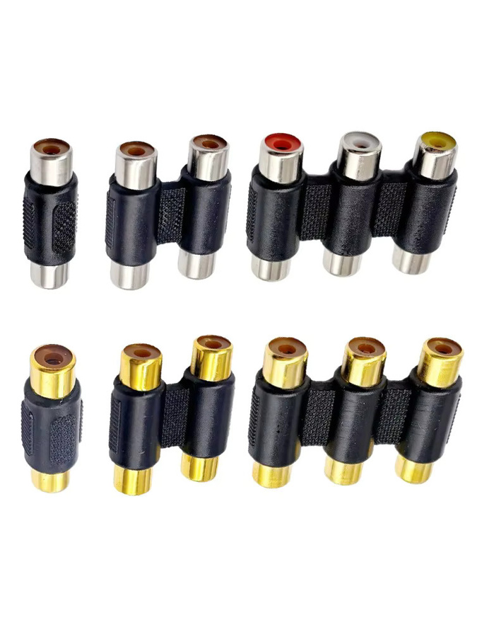 FRHY RCA-Buchse-zu-Buchse Adapter 2/3-Wege AV-Verbindungskabel zur Video und Audio Verlängerung in Schwarz und Gold für Heimkino und Stereo NTSC-kompatibel - Bild 5
