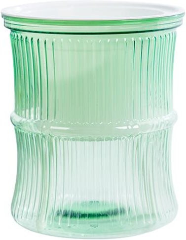 Selbstbewässernder Blumentopf von Amusedly in Grün mit transparentem Bambusdesign und Reservoir - Bild 1
