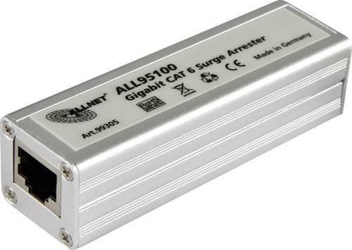 Allnet ALL95100 LAN PoE Überspannungsschutz RJ45 Ethernet Silber - Bild 1
