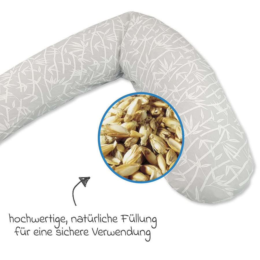 Theraline Stillkissen Das Original mit Dinkelspelz-Füllung und Bambusbezug, Grau, Länge: 190 cm - Bild 1