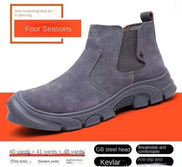 Avant-garde Ein-Pedal Elektroschweißschuhe für Herren in Grau, hochtemperaturbeständige Arbeitsschutzschuhe mit Stahlkappe und Stahlplatte, Größe 46 - Bild 1