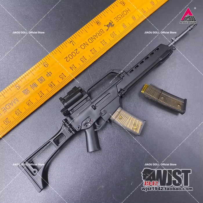 JIAOU DOLL Kunststoffpistolenmodell im Maßstab 1:6, Zubehör, Schwarz - Bild 2