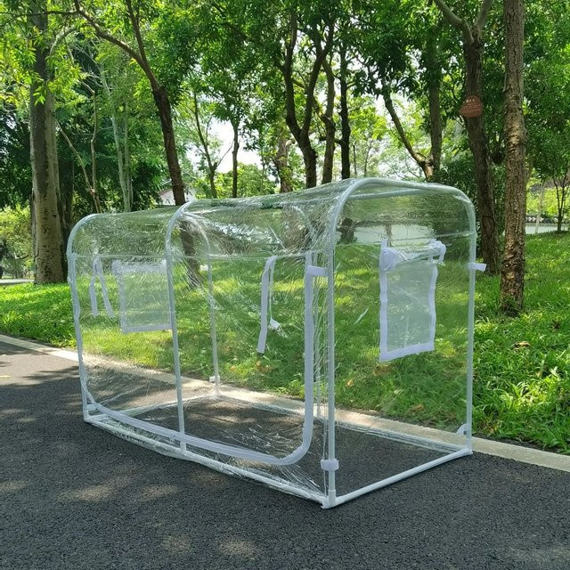Tragbares Gewächshaus für den Außenbereich mit robustem Stahlrahmen und PE/PVC-Abdeckung, Farbe: Grün/Transparent, B/T/H: 138 x 85 x 70 cm - Bild 1
