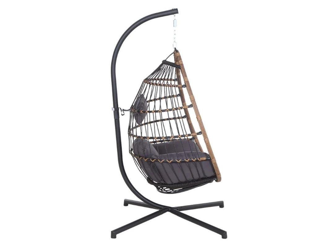 SIENA GARDEN Hängekorb Salerno Egg Chair in Schwarz mit Polsterkissen aus Polyester und Stahlgestell - Bild 2