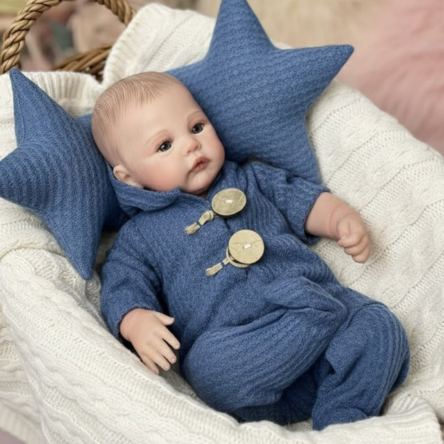 AnjoDoll Bebé Reborn-Puppe, handgefertigt, bemalt, 45,7 cm - Bild 1