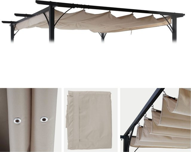 MCW Ersatzbezug für Dach Pergola Pavillon C42 in Beige, Breite: 370 cm, Tiefe: 300 cm - Bild 1