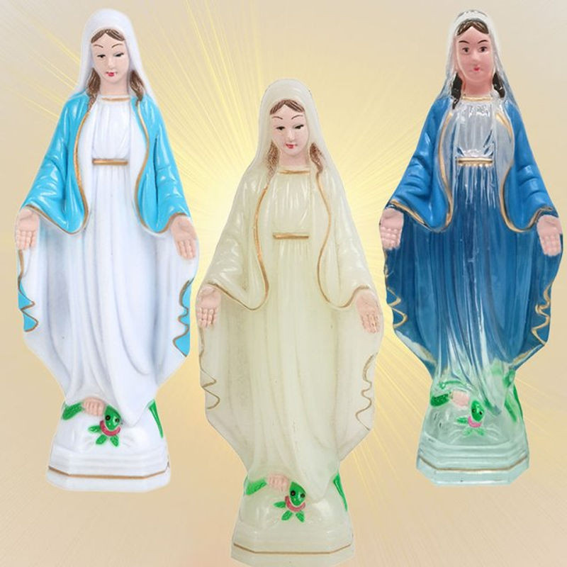 Handgemachte Madonna Statue aus Keramik, dekorative Jungfrau Maria Figur in Mehrfarbig, Höhe: 6,5 cm bis 15 cm - Bild 1