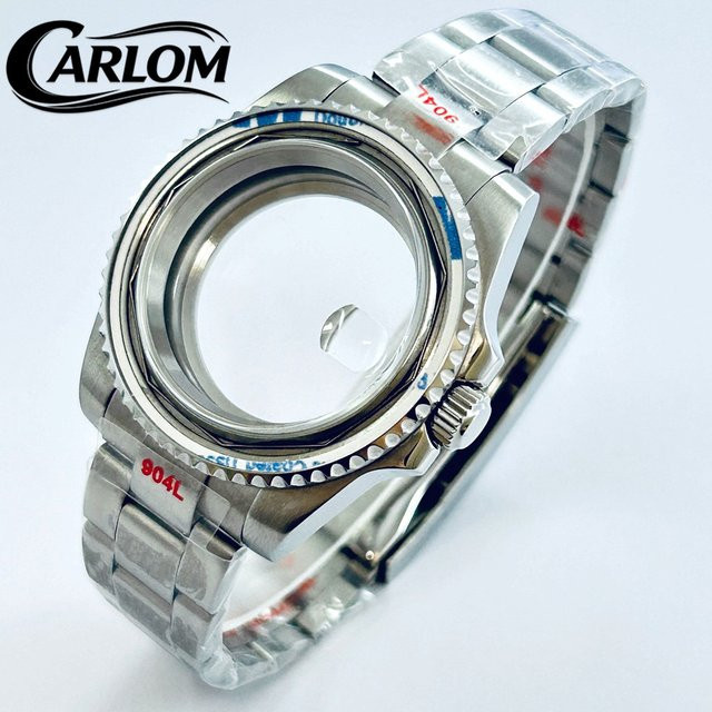 Carloms Uhrengehäuse Edelstahl, Silber, 40 mm, Saphir, Sub - Bild 1