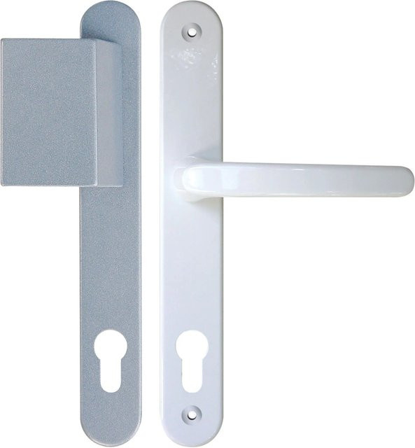 Roro Drücker-Garnitur Typ CR Aluminium Weiß-Silber 92 mm - Bild 1