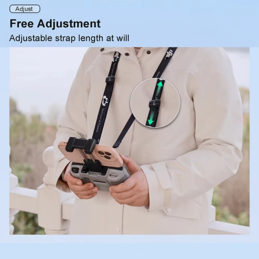 DJI Fernbedienungs-Lanyard-Gurt mit festem Haken für DJI Mini 2 3 4 Pro NEO Air 2S 3 Mavic 3 und DJI RC N1 N2 N3 Drohnenzubehör in Schwarz oder Grau - Bild 2
