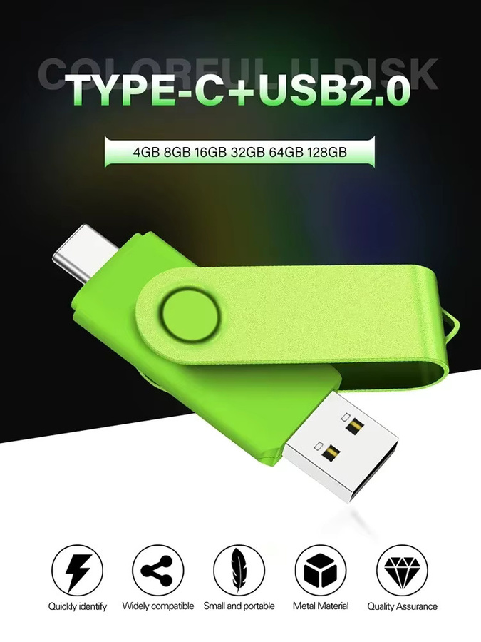 JASTER USB-C USB-Flash-Laufwerk in Rot, Dunkelblau oder Bunt mit Kapazitäten von 16 GB, 32 GB, 64 GB oder 128 GB - Bild 3