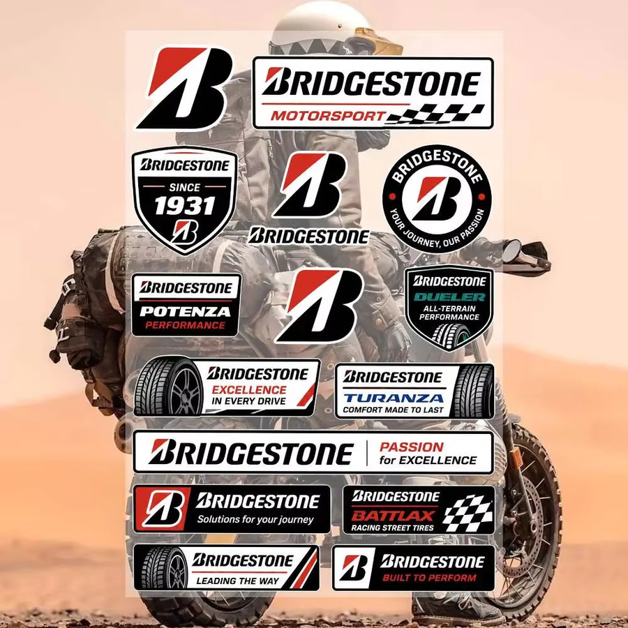 Bridgestone Graffiti Aufkleber aus wasserfestem PVC in Multicolour für Auto, Motorrad, Skateboard oder Helm - Bild 2