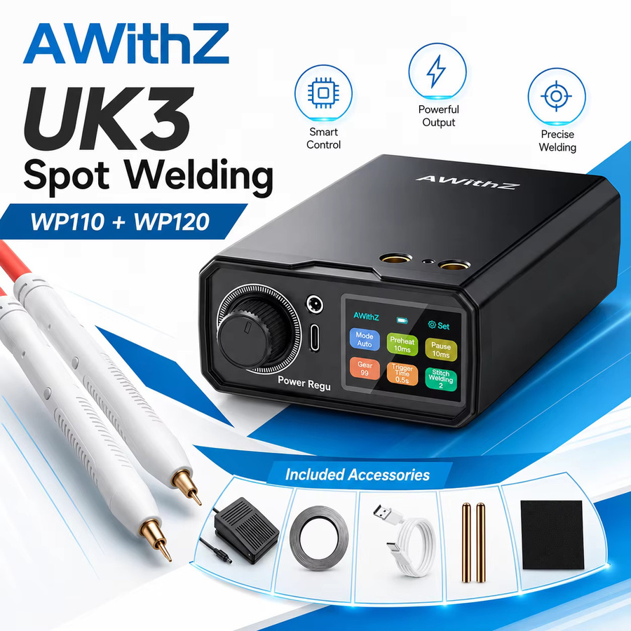 Awithz UK3 Tragbarer Akku-Punktschweißer Schwarz 10000mAh Mini-Schweißgerät für 18650 Lithium-Akkupacks und 0,7mm Nickel - Bild 4