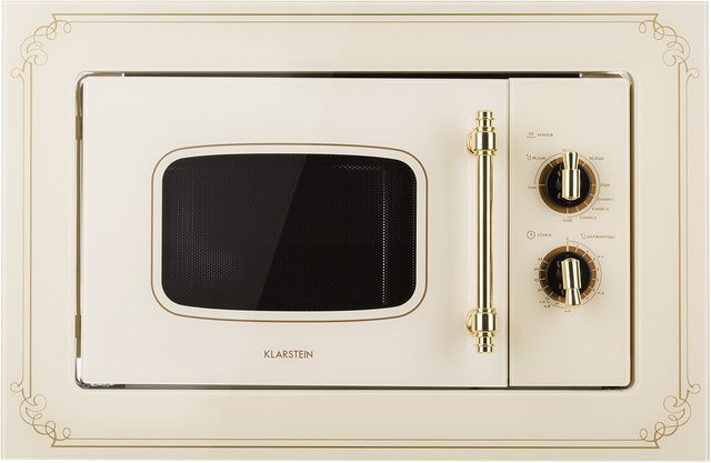 Klarstein Einbau-Mikrowelle mit Grill, 20 l, 800 W Mikrowellenleistung, 1000 W Grillleistung, Beige - Bild 1