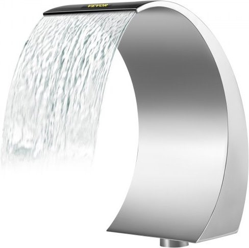 VEVOR Edelstahl Poolwasserfall Brunnen in Silber für Garten und Außenbereiche B/H/T: 30 x 60 x 45 cm - Bild 1