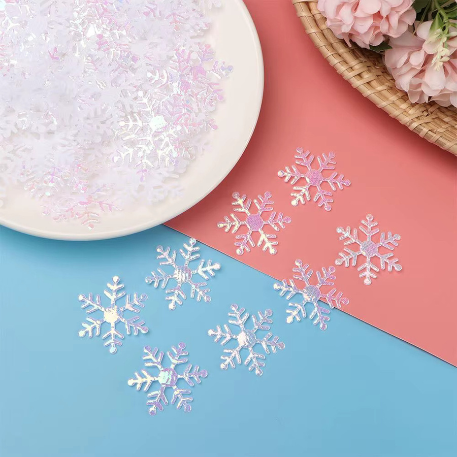 Silbernes Konfetti in Schneeflocken- und Sternform aus Aluminium für Weihnachtsdekoration und Bastelarbeiten - Bild 2