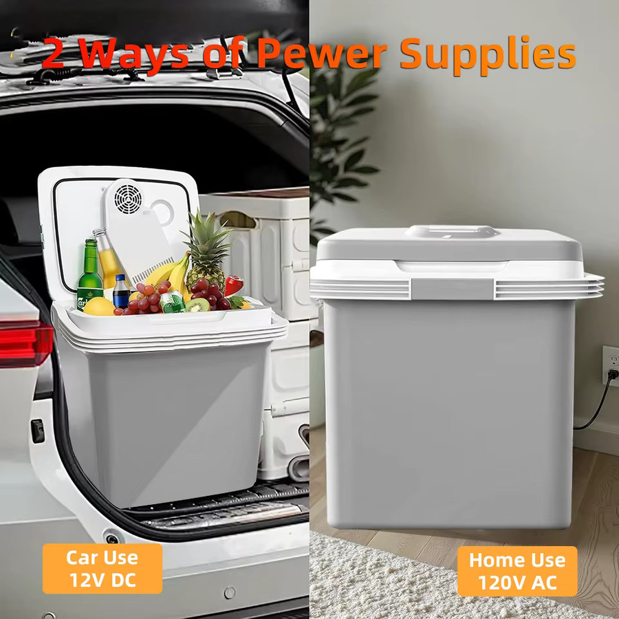 Acceo Tragbarer Auto-Kühlschrank mit Griff, 24L Kapazität, 12V/220V für Camping und Reisen - Bild 5