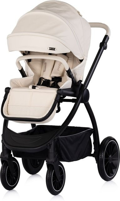 Chipolino Kombikinderwagen Prestige 3 in 1 mit Babywanne, Rucksack und i-Size Babyschale in Beige-Schwarz - Bild 1