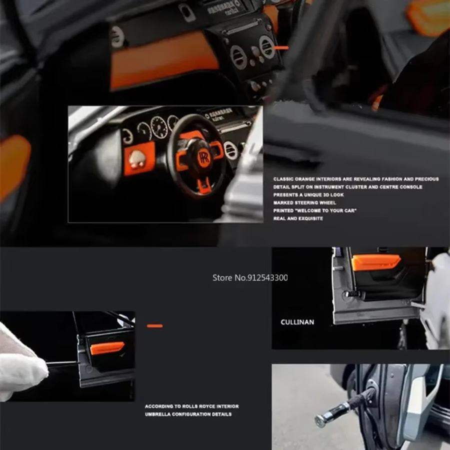 Caipo Rolls-Royce Cullinan SUV Auto Modell, 1:20, Metall, mit Licht und Sound - Bild 3