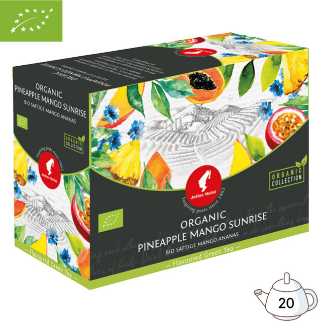 Julius Meinl Tee Bio Ananas-Mango, Grüner Tee, Teebeutel, 20 Stück - Bild 1