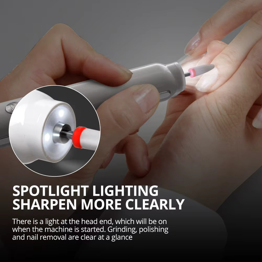 MEETCARE Nagelbohrer, 15000 U/min, kabellos, mit LED-Licht und Display, Unisex - Bild 2