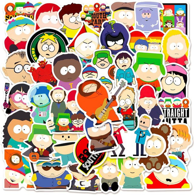 50 Stück SouthPark Cartoon Aufkleber, bunte wasserfeste Graffiti Sticker für Laptop, Handy und DIY-Projekte - Bild 1