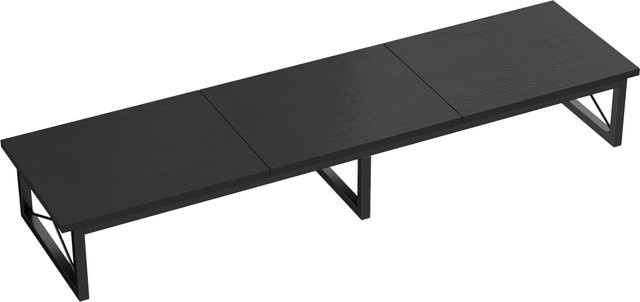 HOMCOM Monitorständer aus Holz für Schreibtisch mit 2 Aufbewahrungsfächern, Schwarz, B/T/H: 114 x 30 x 16,5 cm - Bild 1