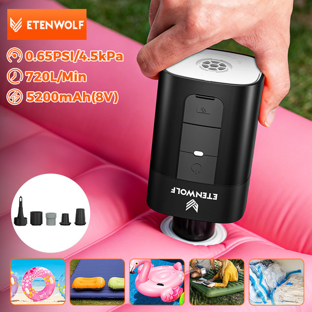 ETENWOLF AIR 5 PRO Elektrische Luftpumpe mit 720 LPM und 10400 mAh Akku als tragbarer Inflator und Deflator für Poolschwimmer - Bild 1