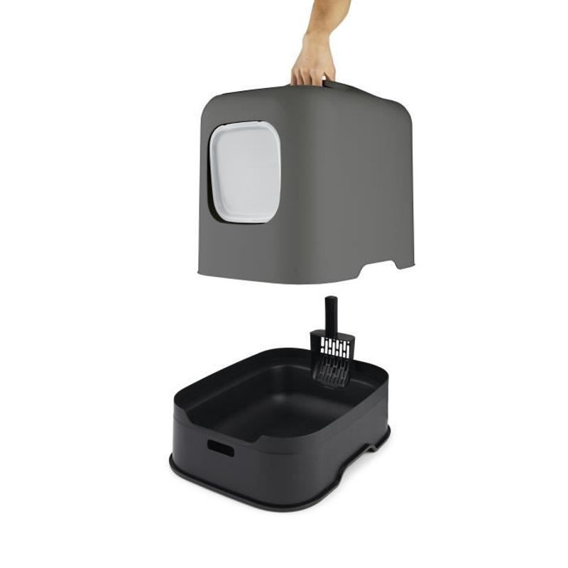 Rotho Katzentoilette Biala aus Kunststoff in Anthrazit, B/T/H: 44,3 x 39,5 x 51 cm - Bild 2