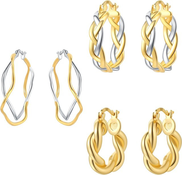 Orstarry Ohrringe, 925 Silber, 18 Karat vergoldet, Damen - Bild 1