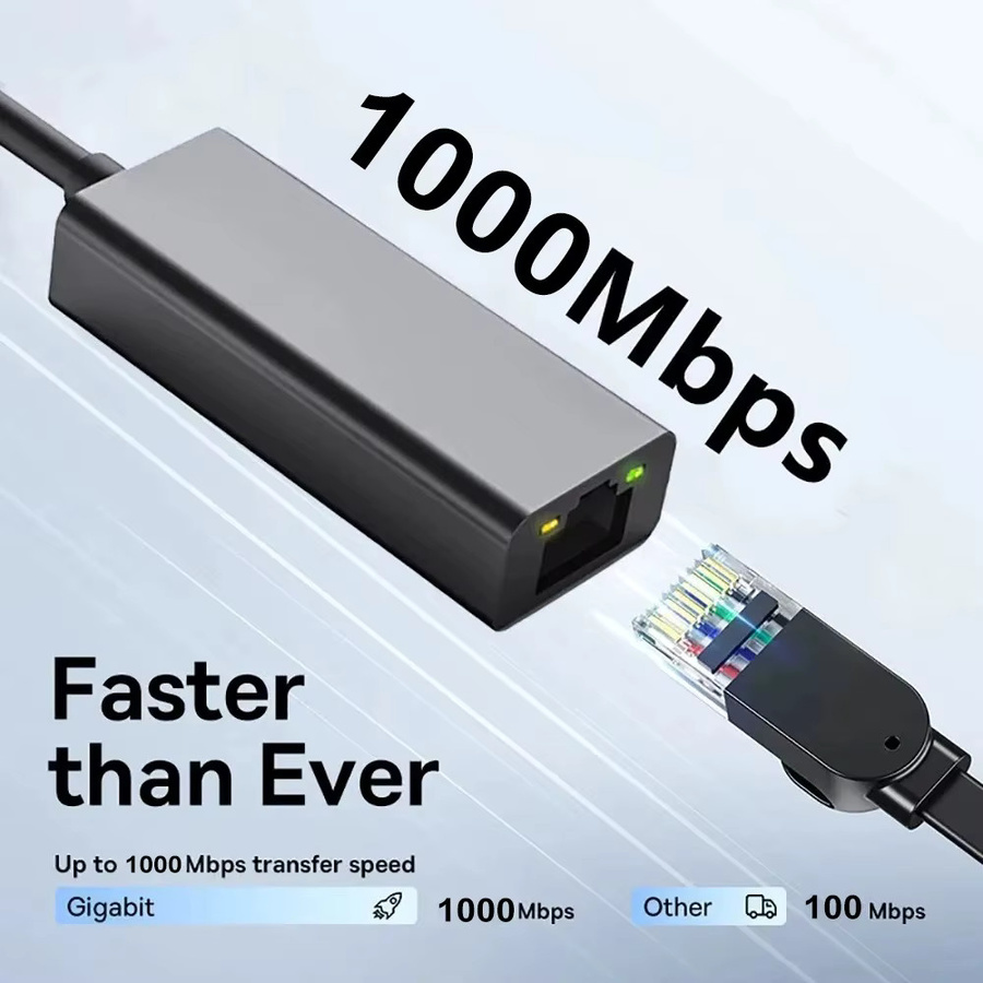 KEBIDUMEI USB Typ C auf RJ45 Ethernet Adapter Netzwerkkarte für 100/1000Mbps LAN Internet Verbindung für MacBook, Laptop und PC - Bild 3