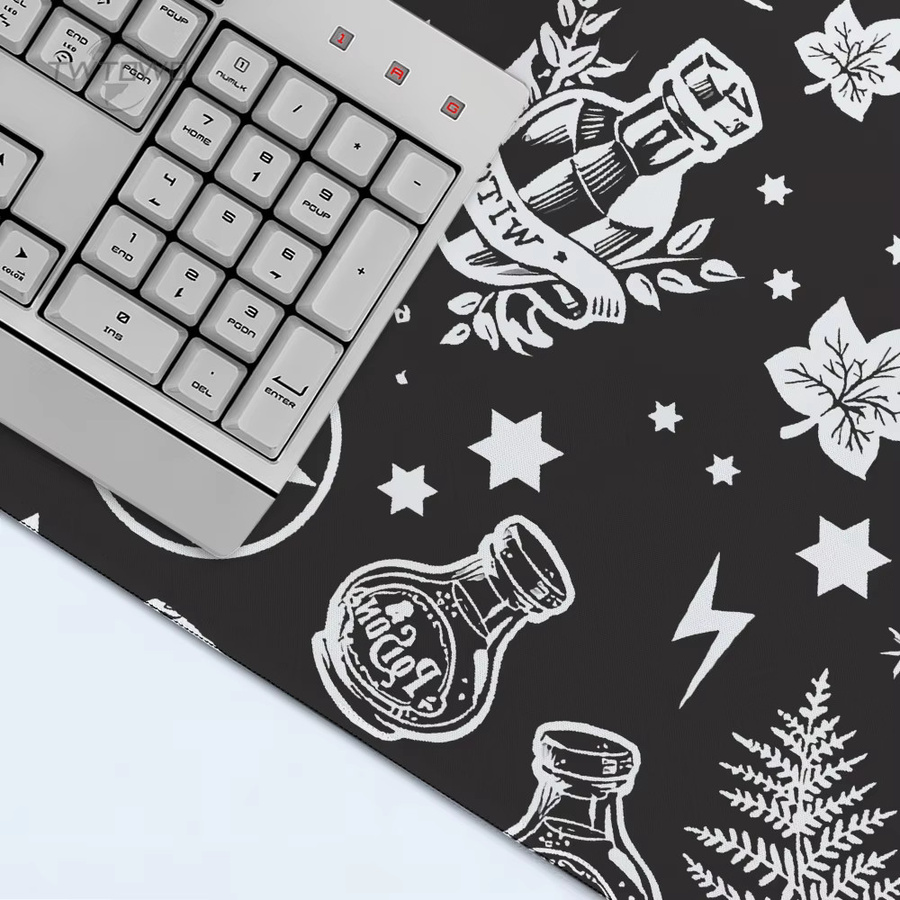TWTOWO Gamer Mauspad Tarot XL in Schwarz, großes XXL Mauspad und Tastaturpad für Büro und Computer, rutschfest und weich - Bild 2