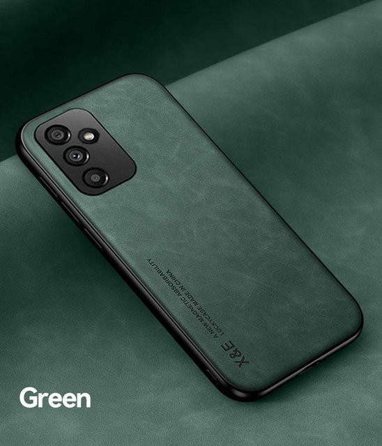 Luxuriöse Lederhülle für Samsung Galaxy A55 5G A35 A15 A25 A54 A34 A14 A52 A12 A51 A53 A13 A33 A71 4G Stoßfeste magnetische Silikon-Vollschutzhülle in Grün - Bild 1