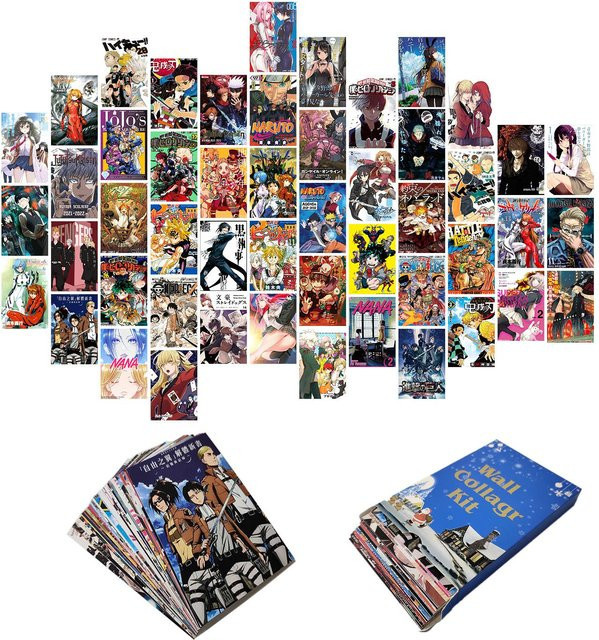50 Stück Anime Manga Panel Wand Collage Kit Sunshine Days in Multicolor zur DIY Kunst Dekoration für dein Wohnzimmer oder Schlafzimmer - Bild 1