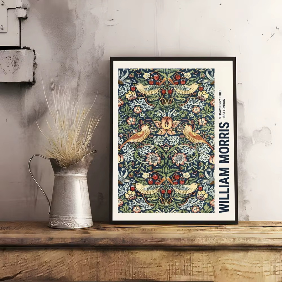 Potdemiel Vintage William Morris Schmetterlings-Poster als Leinwand-Wandkunst mit floralem Motiv in Mehrfarbig - Bild 2