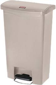 Rubbermaid Slim Jim Step-On Tretabfalleimer aus Kunststoff mit Soft-Close-Funktion, 50 Liter, beige - Bild 1