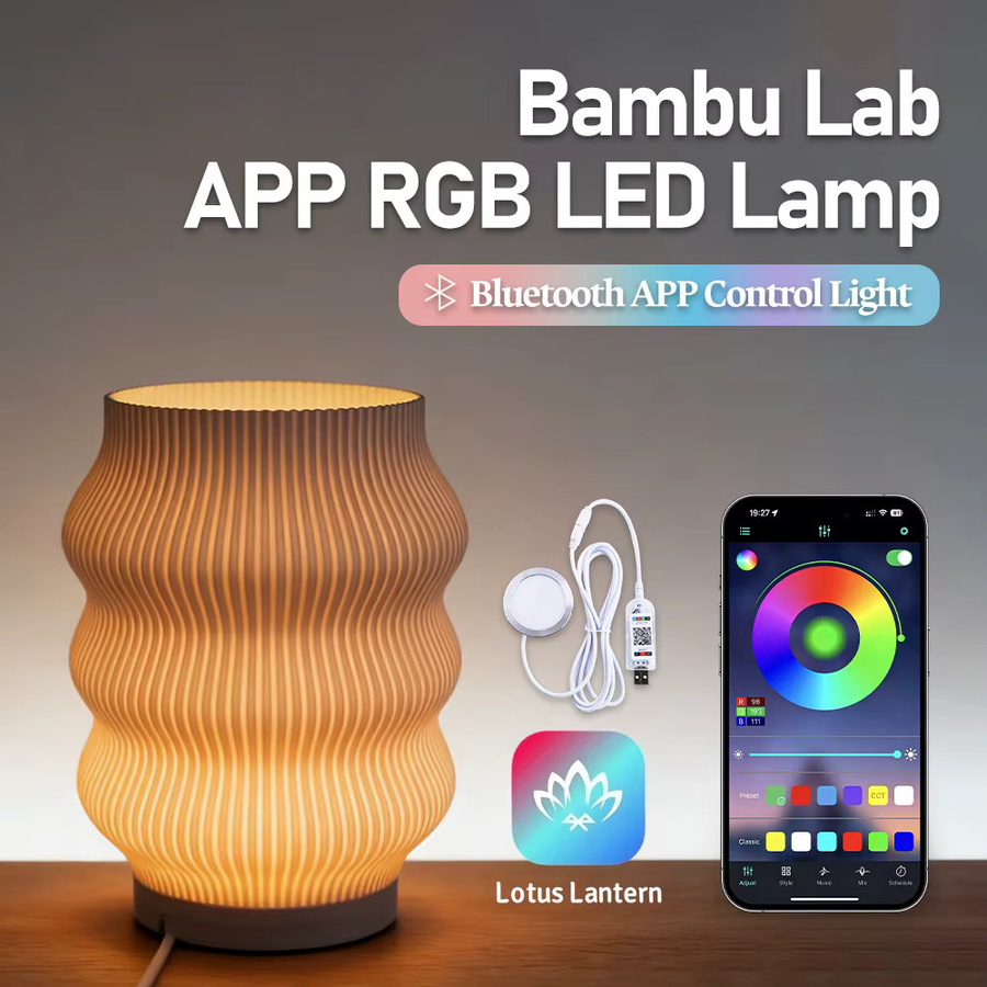 Sprouture Lab Lampen-Set 001 DIY-Modell mit RGB LED-Lichtset und Dimmer für Bambu Lab App, Multicolour - Bild 1