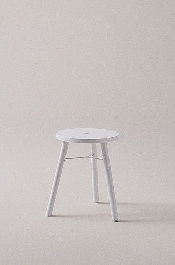 Jotex Hocker KINNA in Weiß im skandinavischen Design, B/T/H: 45 x 35 x 35 cm - Bild 1