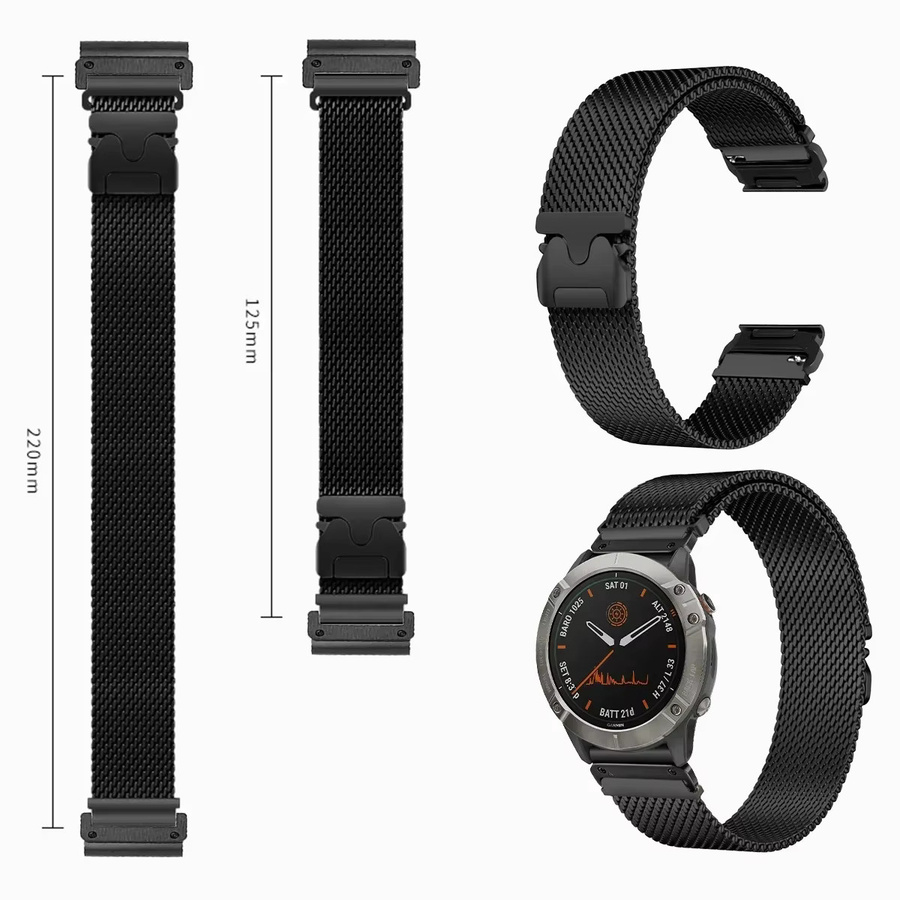 FancyWrist Uhrenarmband Edelstahl, Magnetisch, Schwarz, Unisex - Bild 3
