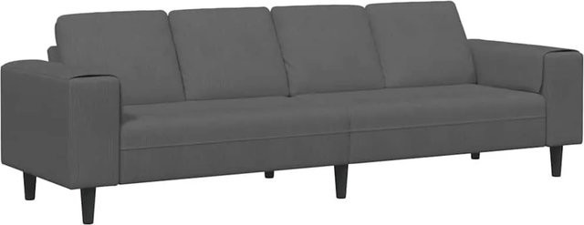 vidaXL Sofa mit Kissen aus Cordstoff in Dunkelgrau, B/T/H: 250 x 77 x 76 cm - Bild 1
