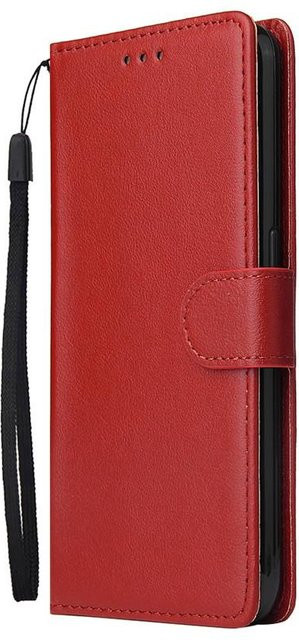 Leder Flip Case für Huawei P30 Lite, P30 Pro, P30, P20 Lite und P20 Pro in Rot als stoßfeste Brieftasche-Handyhülle - Bild 1