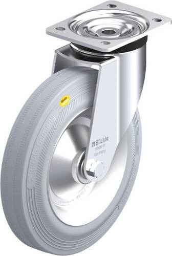 Blickle Lenkrolle L-RD 252R-3-VLI in Grau, Rad-Durchmesser: 250 mm, Tragfähigkeit: 450 kg, verzinkter Stahl - Bild 1