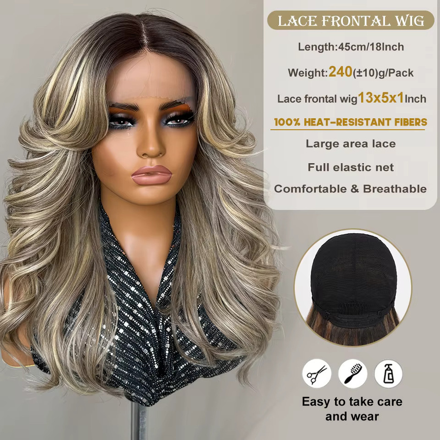 Latasha Lace Front Perücke, Ombre Braun Blonde, 18 Zoll, Damen - Bild 3