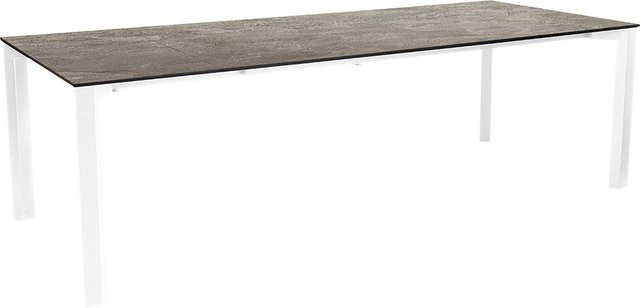 Stern Ausziehtisch Penta Aluminium in Weiß mit Silverstar Slate Stone Tischplatte und Nivelliersystem B/T: 200 x 100 cm, ausziehbar auf 250 x 100 cm - Bild 1