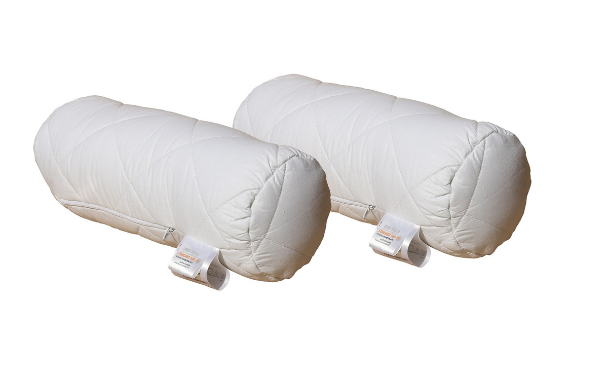 2 Stück Betten Hofmann Orthopädische Relax Nackenrollen mit abnehmbarem Bezug in Weiß - Bild 1