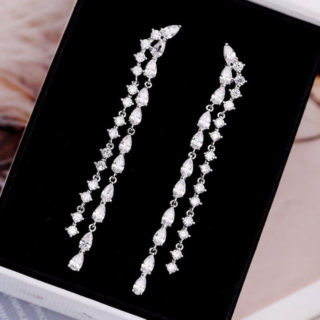 Lucky Star Jewelry Quastenohrringe, Zirkonia, weiß, Damen - Bild 1