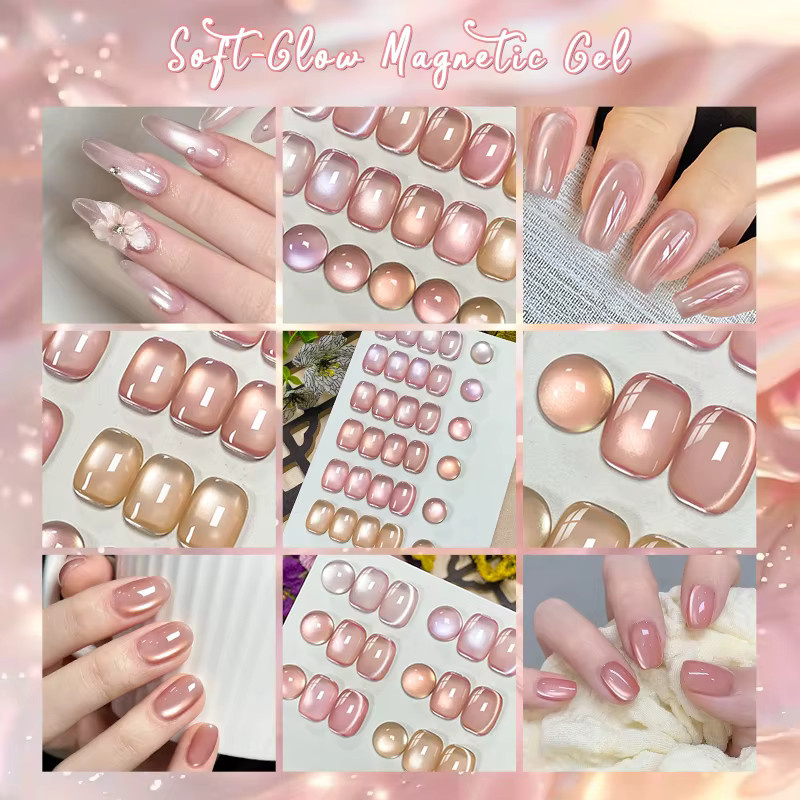 Meet Across Magnetischer Gel-Nagellack, Nude Pink, Schimmernd - Bild 2