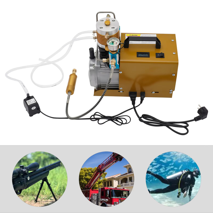 CNCEST Hochdruck-Luftkompressor 1,8KW mit 30MPa, Auto-Stopp PCP Luftpumpe mit einstellbarem Druck und Öl-Wasser-Abscheider für Tauchflaschen, 220V EU - Bild 6