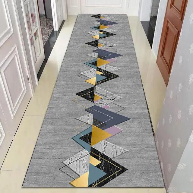 Super Six Teppich in Grau mit geometrischem Design, modern und rutschfest, B/T: 60 x 100 cm - Bild 1